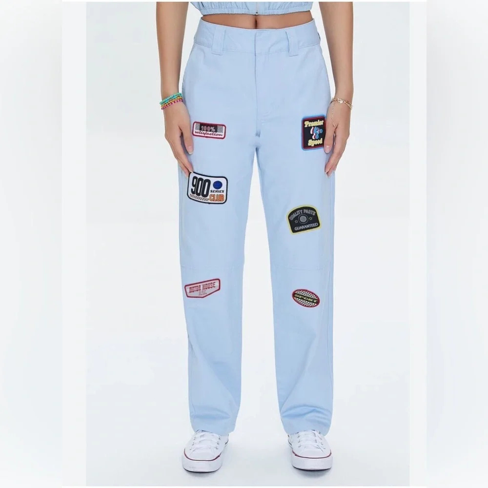 #128 NWT Forever 21 High Rise 90’s Graphic Pants Size Small (28)